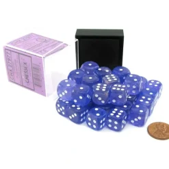 Dice>Luminary Borealis 12mm D6 Dice Block (36 Dice) - Purple with White Pips - Your Source for Gaming Essentials