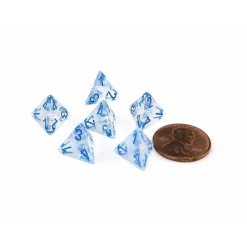 Dice>Luminary Borealis 12mm Mini 4 Sided D4 Dice, 6 Pieces - Icicle with Light Blue - Your Source for Gaming Essentials