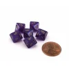 Dice>Luminary Borealis 10mm Mini 10 Sided D10 Dice, 6 Pieces - Royal Purple with Gold - Your Source for Gaming Essentials