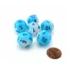 Dice>Luminary Gemini 18mm D12 Dice, 6 Pieces - Pearl Turquoise-White with Blue - Your Source for Gaming Essentials