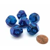 Dice>Luminary Gemini 18mm D12 Dice, 6 Pieces - Blue-Blue with Light Blue Numbers - Your Source for Gaming Essentials