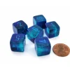 Dice>Luminary Gemini 15mm D6 Dice, 6 Pieces - Blue-Blue with Light Blue Numbers - Your Source for Gaming Essentials