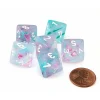 Dice>Luminary Nebula 15mm D8 Chessex Dice, 6 Pieces - Wisteria with White Numbers - Your Source for Gaming Essentials