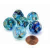 Dice>Luminary Nebula 18mm D12 Chessex Dice, 6 Pieces - Oceanic with Gold Numbers - Your Source for Gaming Essentials