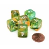 Dice>Luminary Nebula 15mm D6 Chessex Dice, 6 Pieces - Spring with White Numbers - Your Source for Gaming Essentials