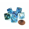 Dice>Luminary Nebula 15mm D8 Chessex Dice, 6 Pieces - Oceanic with Gold Numbers - Your Source for Gaming Essentials