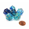 Dice>Luminary Nebula 20mm D20 Chessex Dice, 6 Pieces - Oceanic with Gold Numbers - Your Source for Gaming Essentials
