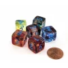 Dice>Luminary Nebula 15mm D6 Chessex Dice, 6 Pieces - Primary with Blue Numbers - Your Source for Gaming Essentials