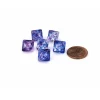 Dice>Luminary Nebula 9mm Mini 8 Sided D8 Dice, 6 Pieces - Nocturnal with Blue Numbers - Your Source for Gaming Essentials