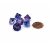 Dice>Luminary Nebula 10mm Mini Tens D10 Dice, 6 Pieces - Nocturnal with Blue Numbers - Your Source for Gaming Essentials