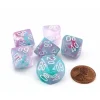 Dice>Luminary Nebula 16mm Tens D10 Percentile Dice, 6 Pieces - Wisteria with White - Your Source for Gaming Essentials