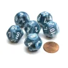 Dice>Lustrous 18mm 12 Sided D12 Chessex Dice, 6 Pieces - Slate with White - Your Source for Gaming Essentials