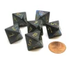 Dice>Lustrous 15mm 8 Sided D8 Chessex Dice, 6 Pieces - Shadow with Gold - Your Source for Gaming Essentials