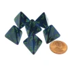 Dice>Lustrous 18mm 4 Sided D4 Chessex Dice, 6 Pieces - Dark Blue with Green - Your Source for Gaming Essentials