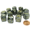 Dice>Lustrous 16mm D6 Chessex Dice Block (12 Dice) - Black with Gold Pips - Your Source for Gaming Essentials
