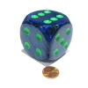 Dice>Lustrous 50mm Huge Large D6 Chessex Dice, 1 Piece - Dark Blue with Green Pips - Your Source for Gaming Essentials