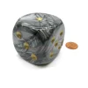 Dice>Lustrous 50mm Huge Large D6 Chessex Dice, 1 Piece - Black/Gray with Gold Pips - Your Source for Gaming Essentials
