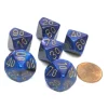 Dice>Lustrous 16mm Tens D10 (00-90) Chessex Dice, 6 Pieces - Purple with Gold Numbers - Your Source for Gaming Essentials
