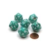 Dice>Marble 20 Sided D20 Chessex Dice, 6 Pieces - Oxi-Copper with White Numbers - Your Source for Gaming Essentials