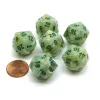 Dice>Marble 20 Sided D20 Chessex Dice, 6 Pieces - Green with Dark Green Numbers - Your Source for Gaming Essentials