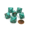 Dice>Marble 15mm 8 Sided D8 Chessex Dice, 6 Pieces - Oxi-Copper with White Numbers - Your Source for Gaming Essentials