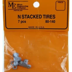 New Micro Engineering 80-140 N White Metal Castings Stacked Tires (Pack of 7) - Your Source for Gaming Essentials Trains