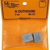 New Micro Engineering 80-151 N White Metal Castings Outhouses (Pack of 2) - Your Source for Gaming Essentials Trains