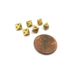 Dice>Micro Metal 5mm Gold Colored Chessex Dice, 6 Pieces - D8 - Your Source for Gaming Essentials