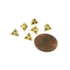 Dice>Micro Metal 5mm Gold Colored Chessex Dice, 6 Pieces - D4 - Your Source for Gaming Essentials