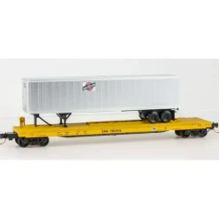 Best Micro-Trains 06400020 N CNW 57' 6" Converted TOFC Flatcar w/Trailer #780518 - Your Source for Gaming Essentials Trains