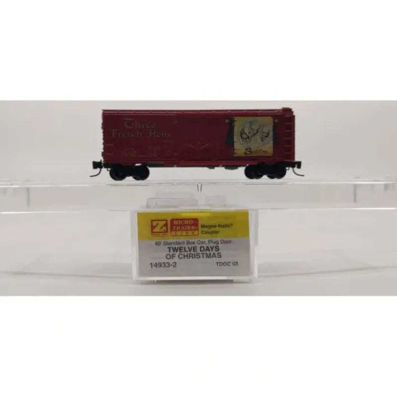 Clearance Micro-Trains 14933-2 Z Scale 12 Days Of Christmas "Three French Hens" Boxcar NIB - Your Source for Gaming Essentials Trains