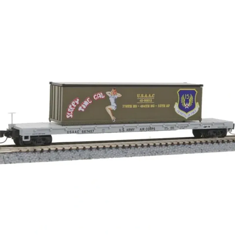 Micro-Trains 52400107 Z USAAC 60' Steel Flatcar w/40' Container Load #667457 - Your Source for Gaming Essentials* Outlet