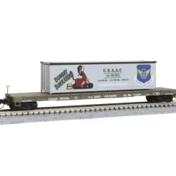 Outlet Micro-Trains 52400106 Z USAAC 60' Steel Flatcar w/40' Container Load #667442 - Your Source for Gaming Essentials Trains