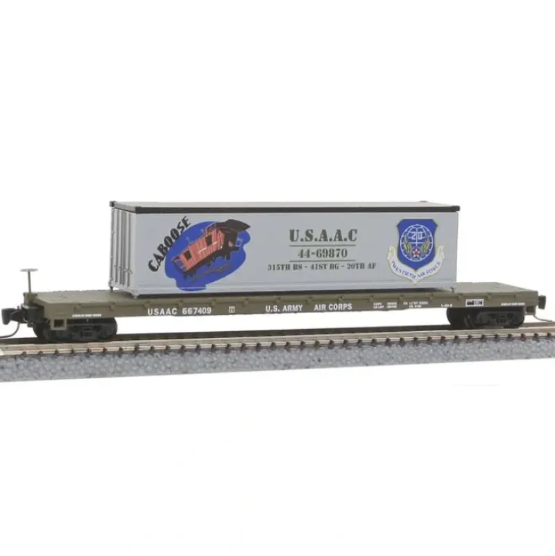 Micro-Trains 52400102 Z USAAC 60' Steel Flatcar w/40' Container Load #664709 - Your Source for Gaming Essentials* Hot