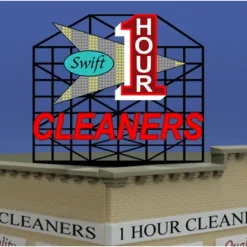 Miller Engineering 441702 HO/N Swift One Hour Cleaners Rooftop Billboard Small - Your Source for Gaming Essentials* Clearance