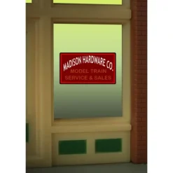 Miller Engineering 8920 HO/O Madison Hardware Lionel Trains Animated Window Sign - Your Source for Gaming Essentials* Hot