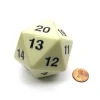 Dice>55mm Jumbo 20-Sided D20 Countdown Dice - Opaque Ivory with Black Numbers - Your Source for Gaming Essentials