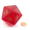 Dice-55mm Jumbo 20-Sided D20 Countdown Dice - Transparent Ruby Gold - Your Source for Gaming Essentials