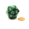Dice-34mm Large 20-Sided D20 Opaque Chessex Dice, 1 Die - Green with White Numbers - Your Source for Gaming Essentials