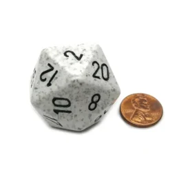 Dice-34mm Large 20-Sided D20 Speckled Chessex Dice, 1 Die - Arctic Camo - Your Source for Gaming Essentials