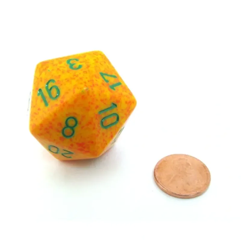 Dice-34mm Large 20-Sided D20 Speckled Chessex Dice, 1 Die - Lotus - Your Source for Gaming Essentials