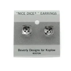 Dice-10mm Post Stud Dice Earrings - Transparent Clear with Black Pips - Your Source for Gaming Essentials