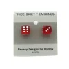Dice-10mm Post Stud Dice Earrings - Transparent Red with White Pips - Your Source for Gaming Essentials