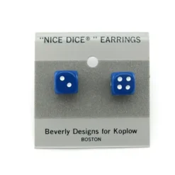 Dice-10mm Post Stud Dice Earrings - Opaque Blue with White Pips - Your Source for Gaming Essentials