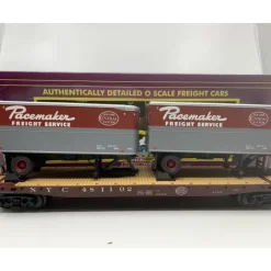 MTH 20-98695 New York Central Flat Car #481102 with 2 PUP Trailers - Your Source for Gaming Essentials* Outlet