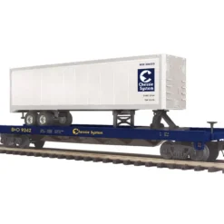 MTH 20-98821 O Chessie Flat Car w/ 40' Trailer - Your Source for Gaming Essentials* Best