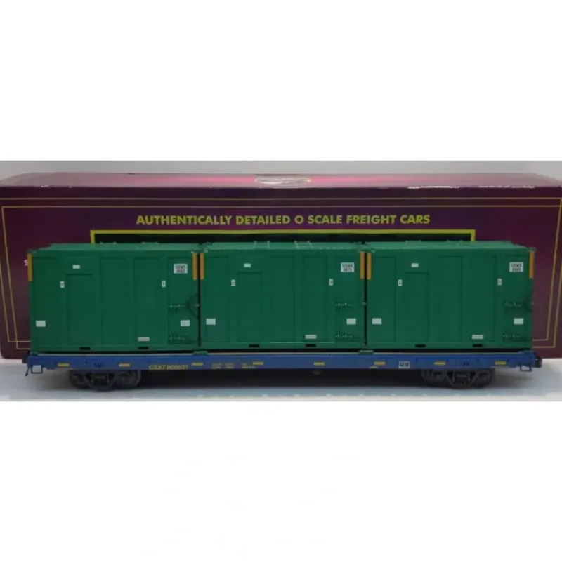 MTH 20-98887 O Gauge CSX 60' Flat Car #600037 w/ Trash Containers - Your Source for Gaming Essentials* Outlet