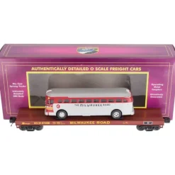 MTH 20-98831 O Gauge Milwaukee Road Flat Car w/ Die-Cast Bus #67208 - Your Source for Gaming Essentials* Hot
