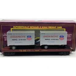 MTH 20-98107 O Gauge Union Pacific Flatcar w/2 Short Trailers #57256 EX/Box - Your Source for Gaming Essentials* Online