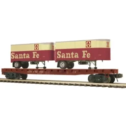 MTH 20-98818 O Santa Fe Flat Car w/2 Pup Trailers - Your Source for Gaming Essentials* Hot